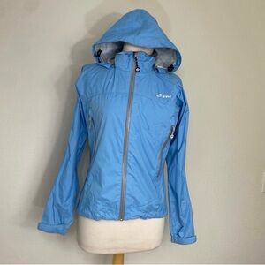 Atlantis Weather Gear Womens Blue Zip Hooded Windbreaker Jacket Size XS Outdoor